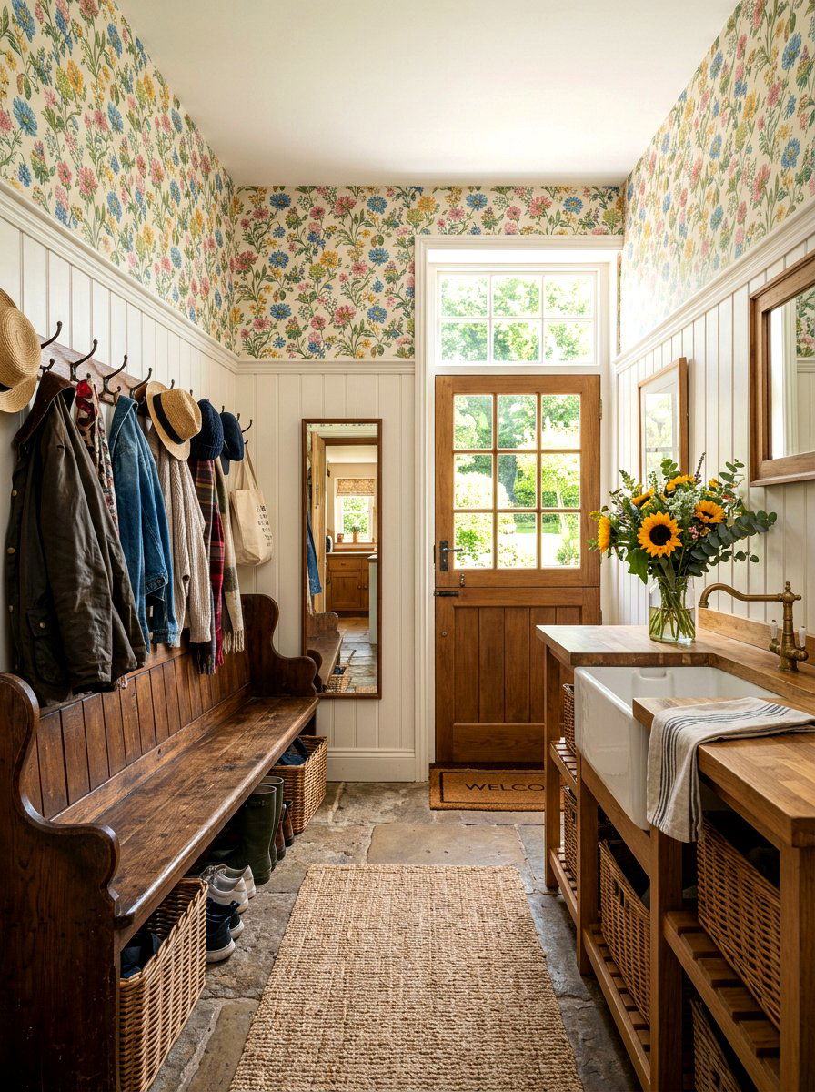 Farmhouse Flower Mudroom - 30 flower room ideas