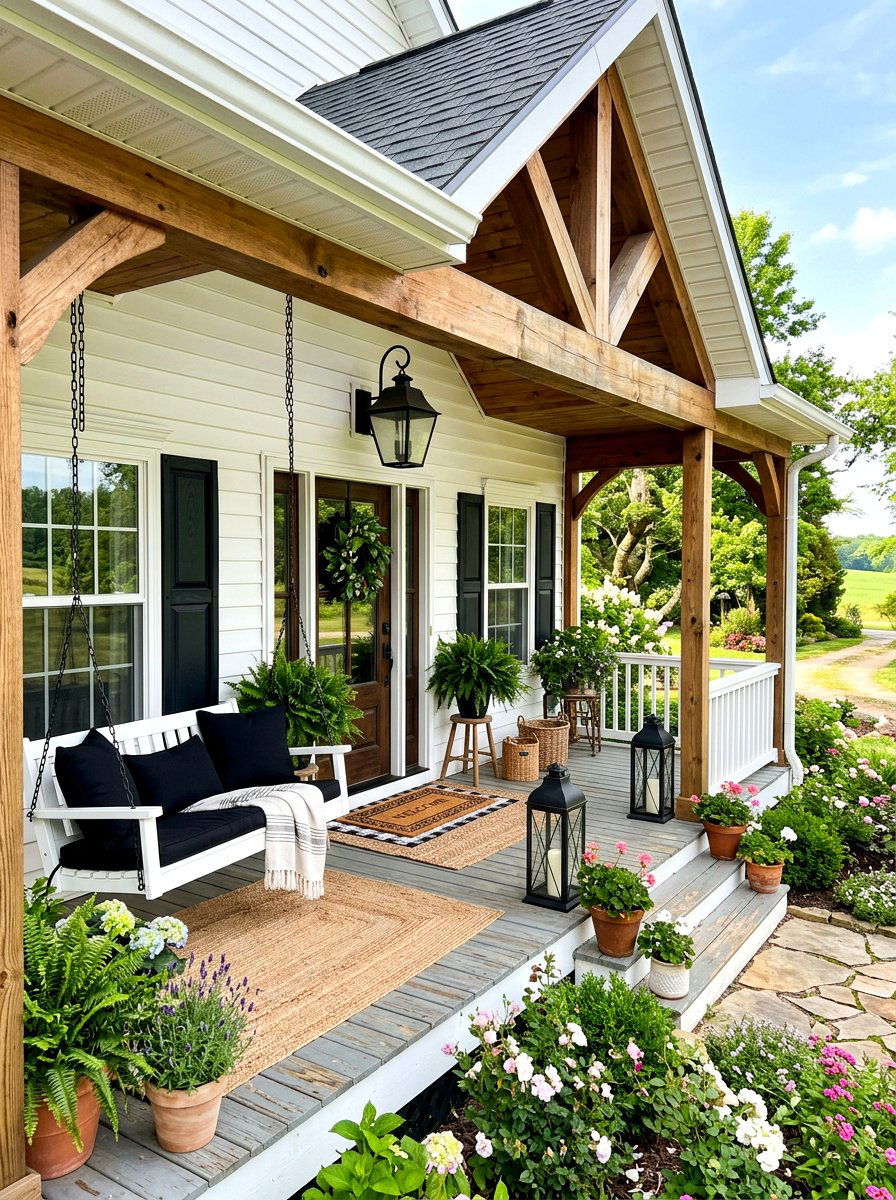 Farmhouse Front Porch - 30 front porch entry ideas