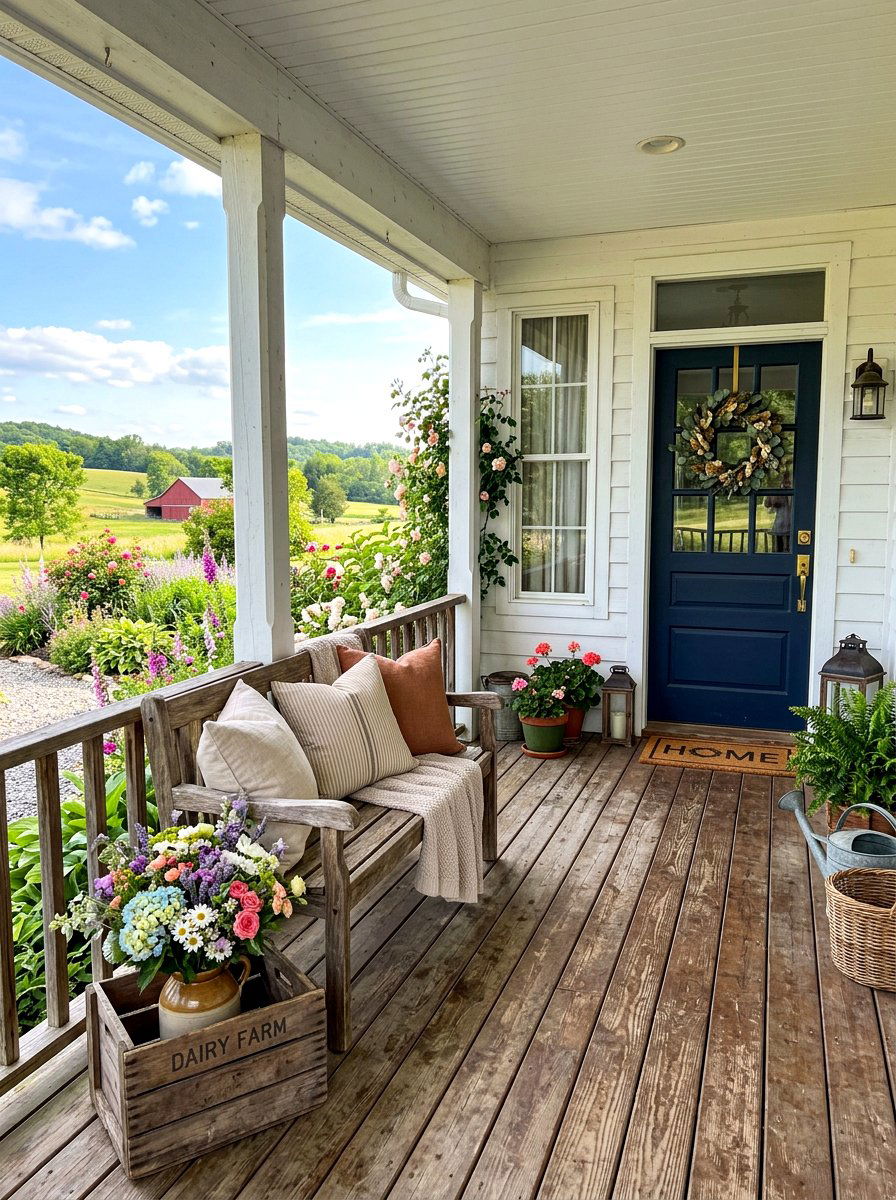 Farmhouse Front Porch - 30 spring front entry ideas