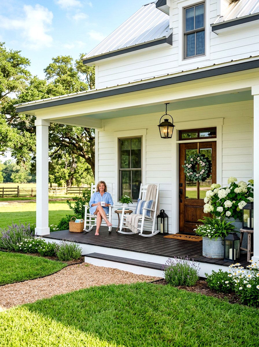 Farmhouse Front Porch - 30 curb appeal front porch ideas