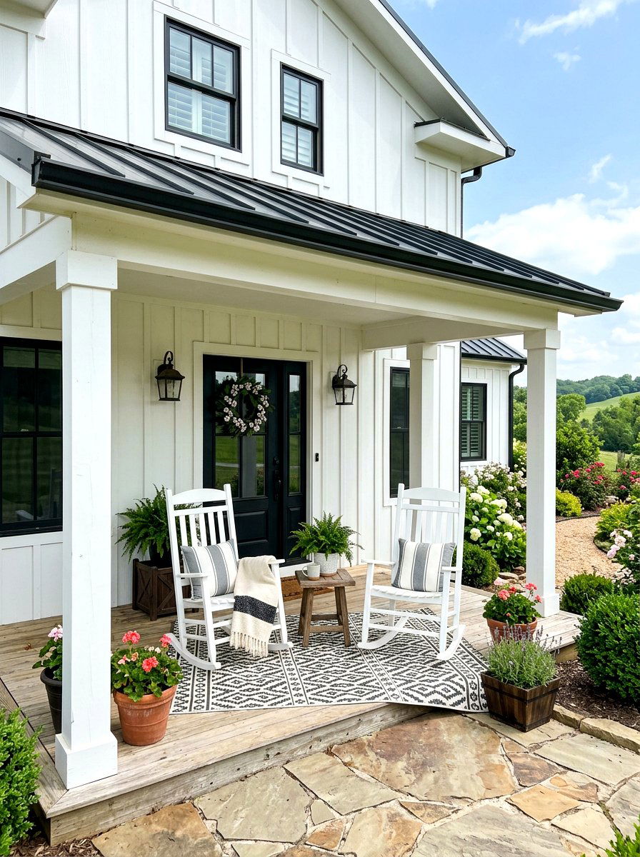 Farmhouse Front Portico - 30 portico ideas