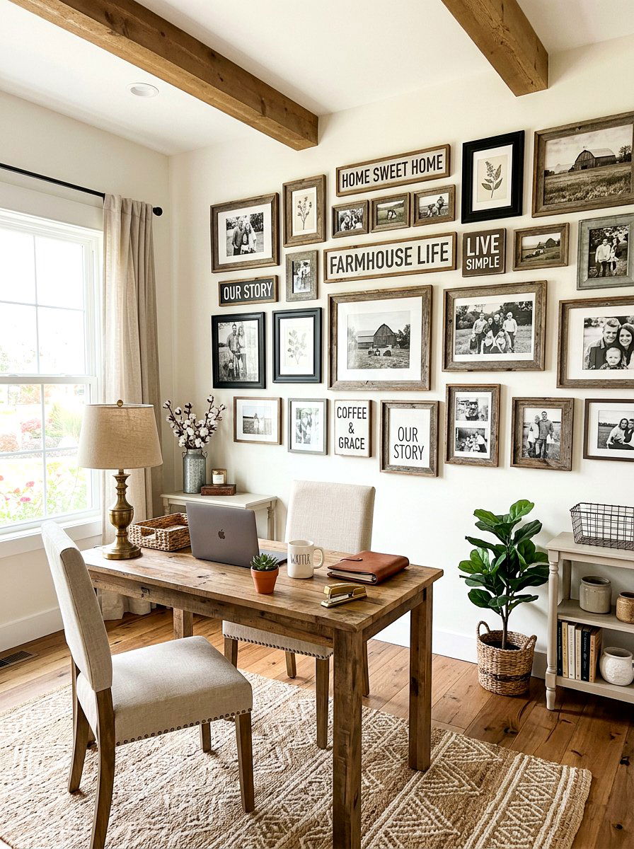 30 Farmhouse Home Office Ideas for Cozy, Productive Workdays