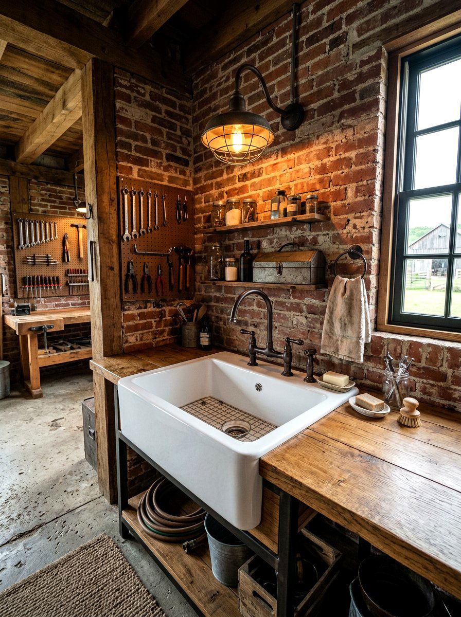 Farmhouse Garage Sink - 30 garage sink station ideas