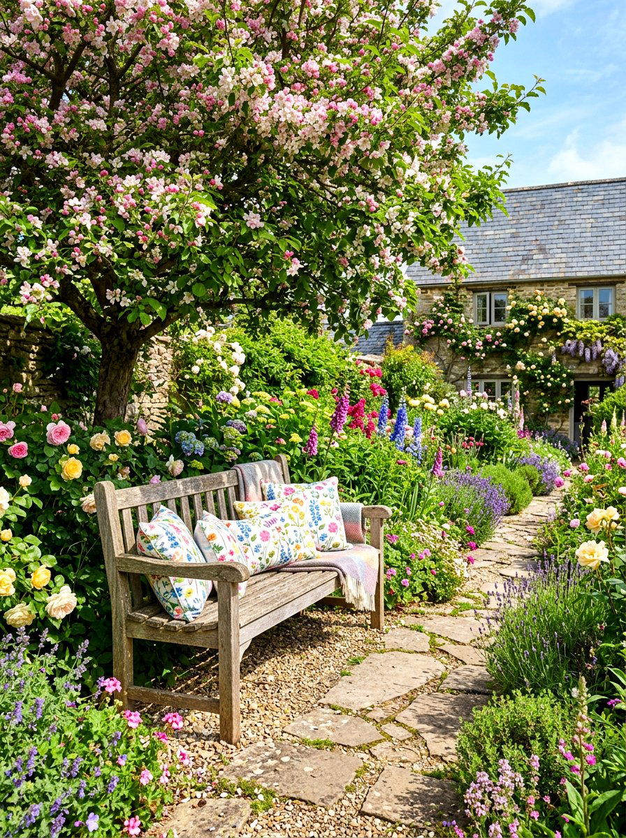 Farmhouse Garden Bench - 30 summer house decor ideas viral