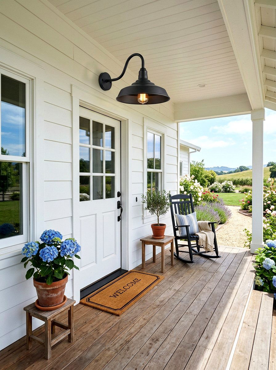 Farmhouse Gooseneck Porch Light - 30 front porch lighting ideas