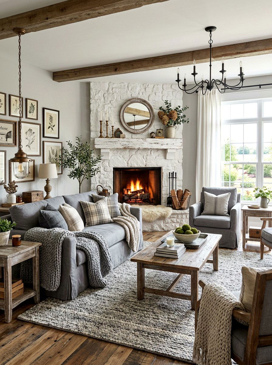 Farmhouse Gray Living Room Style - 30 steel gray living room ideas