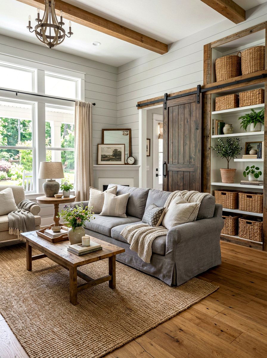 Farmhouse Gray Living Room - 30 gray living room ideas