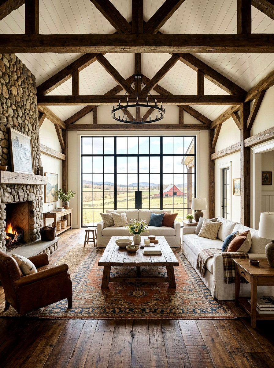 Farmhouse Great Room Vaulted Ceilings - 30 great room ideas