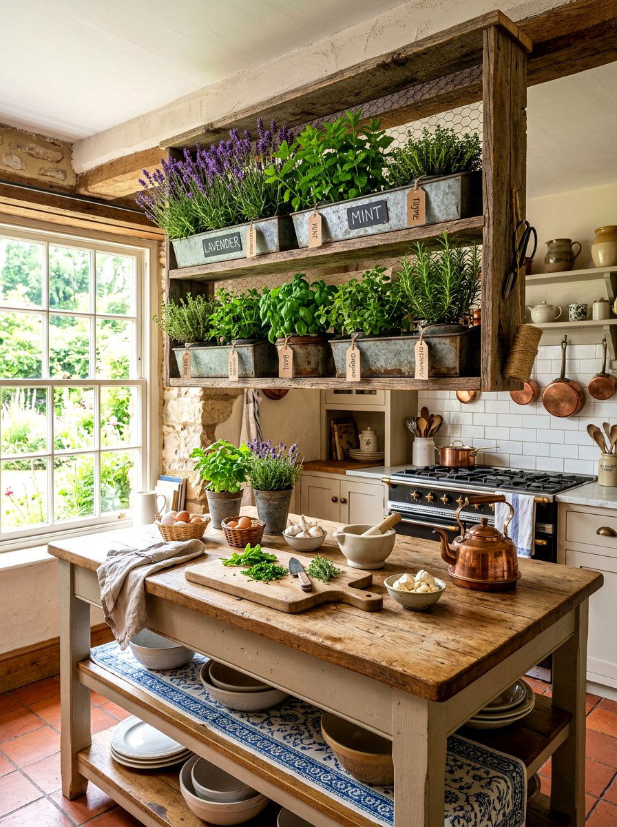 Farmhouse Herb Garden Shelf - 30 herb garden shelf ideas