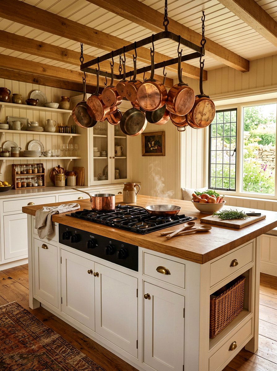 Farmhouse Island With Stovetop - 30 kitchen island with cooktop ideas