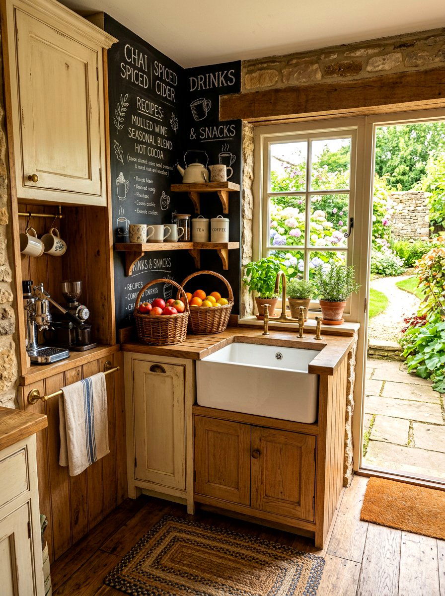 Farmhouse Kitchen Beverage Nook - 30 smoothie nook kitchen ideas