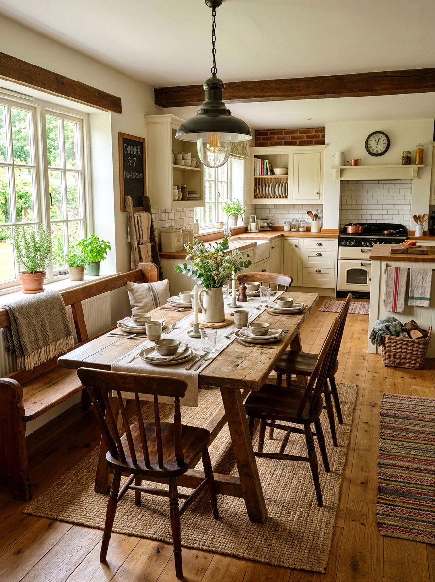 Farmhouse Kitchen Dining Room - 30 kitchen dining combo ideas