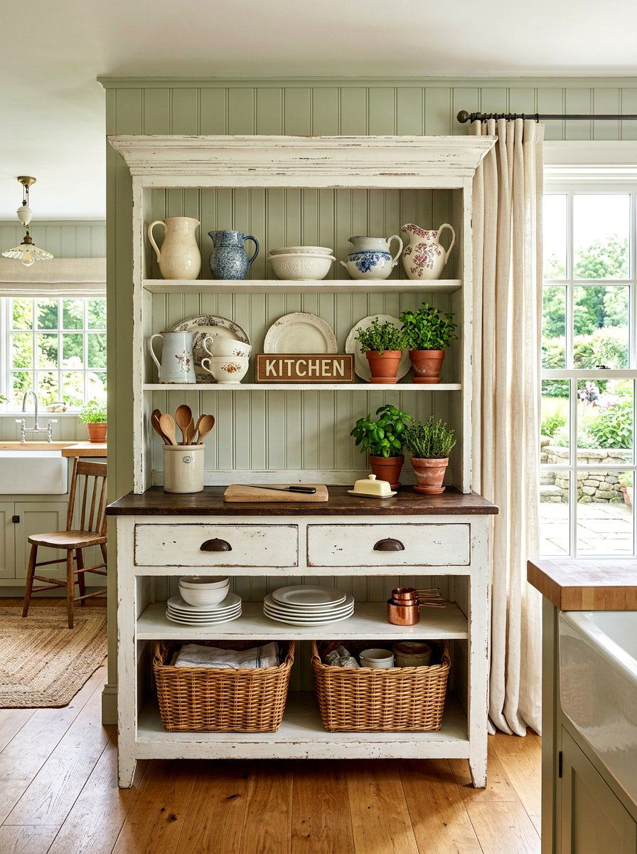 Farmhouse Kitchen Hutch - 30 hutch kitchen storage ideas