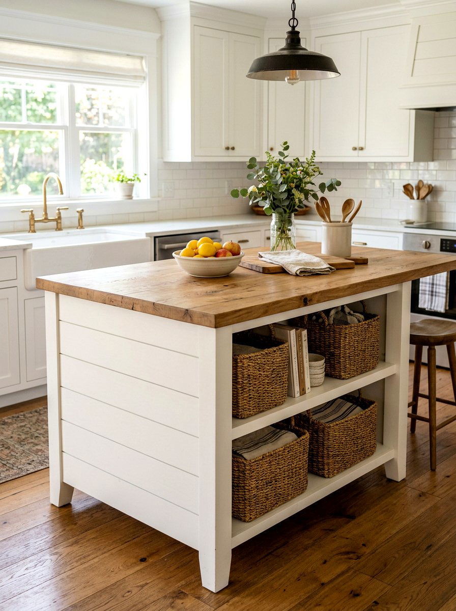 Farmhouse Kitchen Island - 30 kitchen island ideas