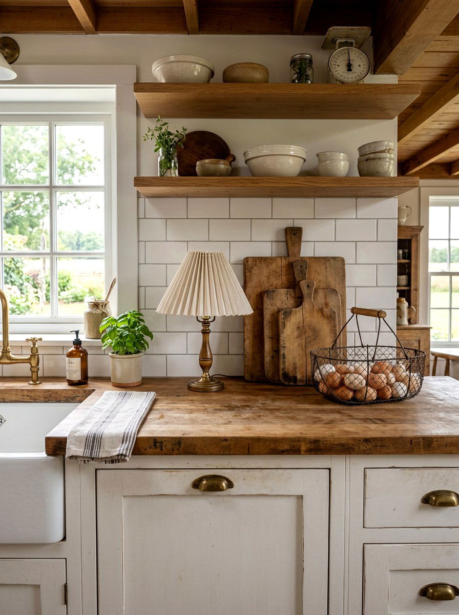 Farmhouse Kitchen Pleated Lamp - 30 mini lamp on kitchen counter ideas