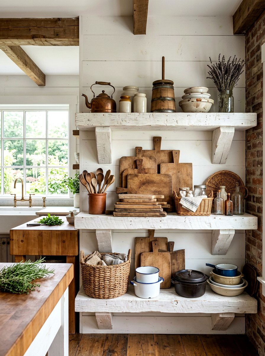 Farmhouse Kitchen Shelves - 30 open shelving decor ideas