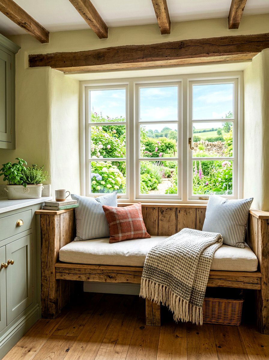 Farmhouse Kitchen Window Seat - 30 cozy kitchen window seat ideas