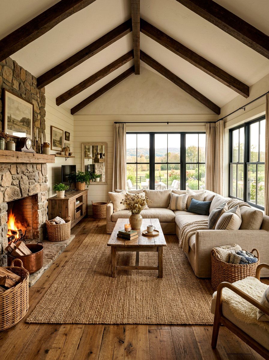 Farmhouse L Shaped Living Area - 30 L shaped living room ideas