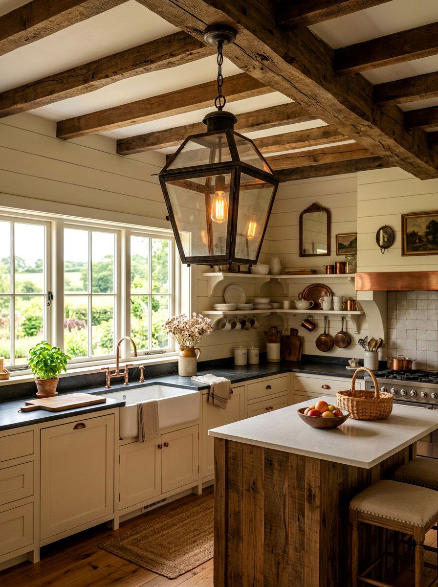 Farmhouse Lantern Light - 30 kitchen lamp styling ideas