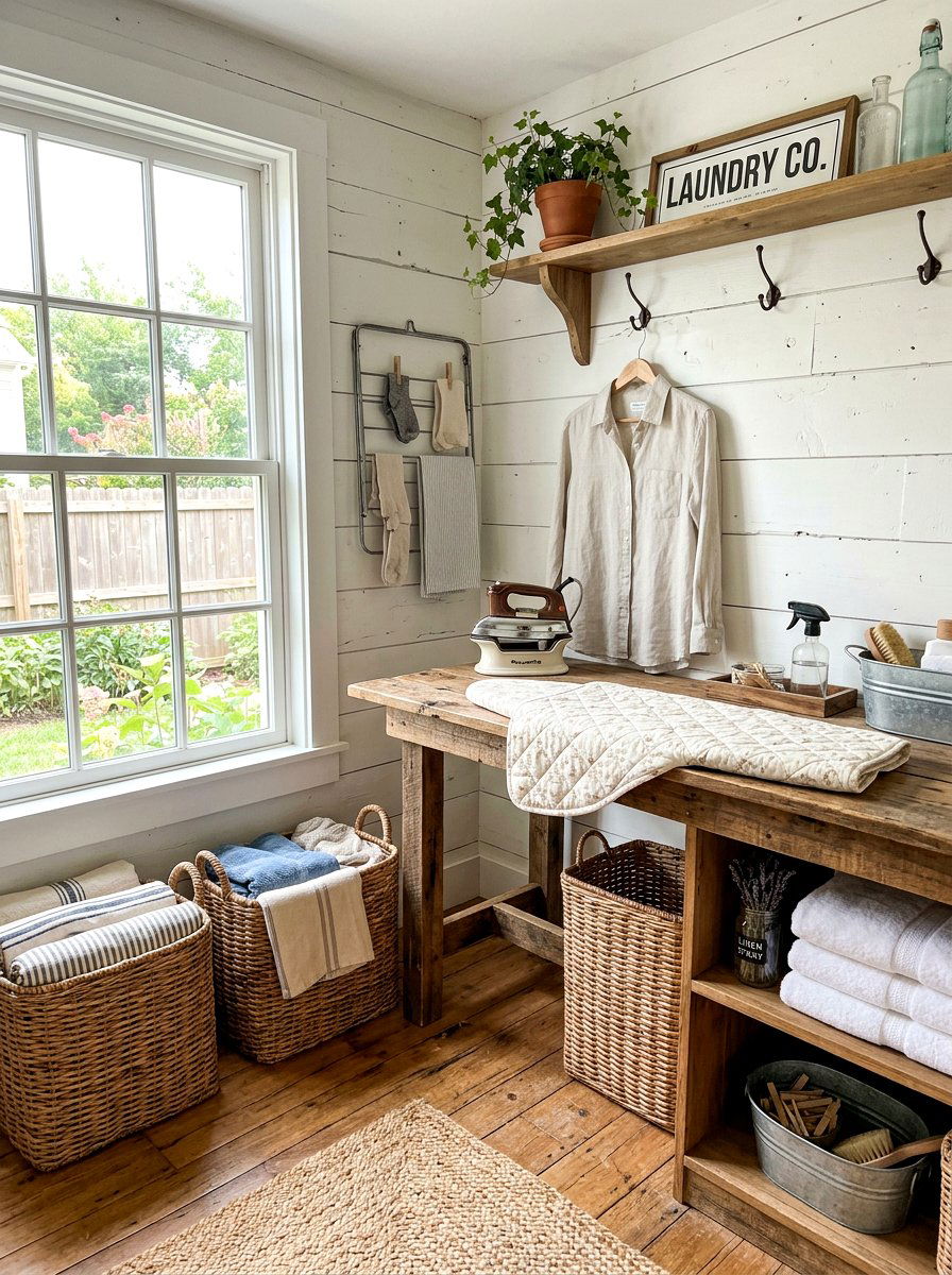 Farmhouse Laundry Room Ironing - 30 ironing station ideas