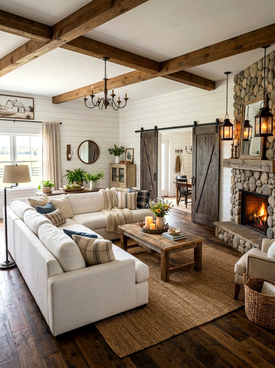 Farmhouse Living Room - 30 viral living room decor ideas