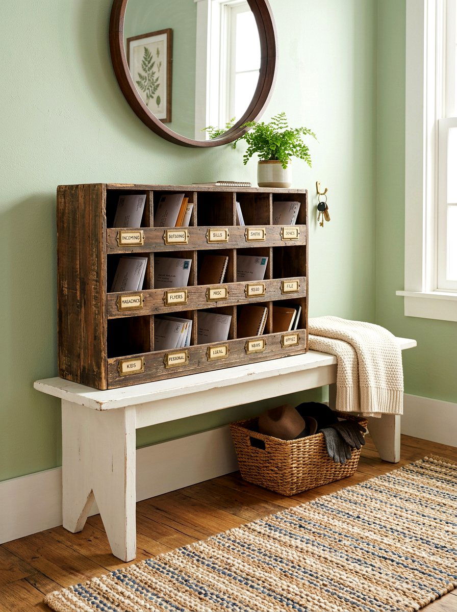 Farmhouse Mail Sorter - 30 mail sorting cabinet ideas