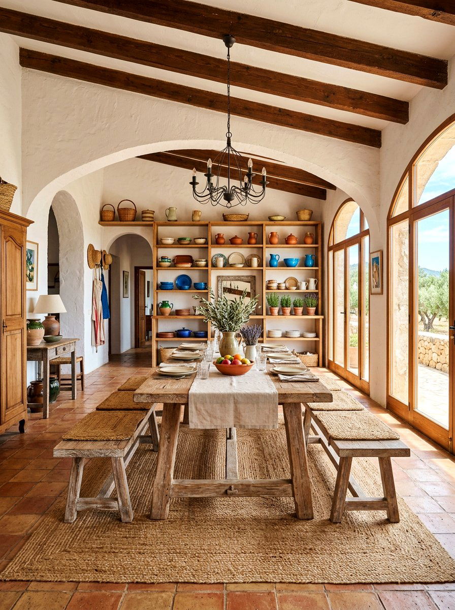 Farmhouse Mediterranean dining room - 30 Mediterranean dining room ideas