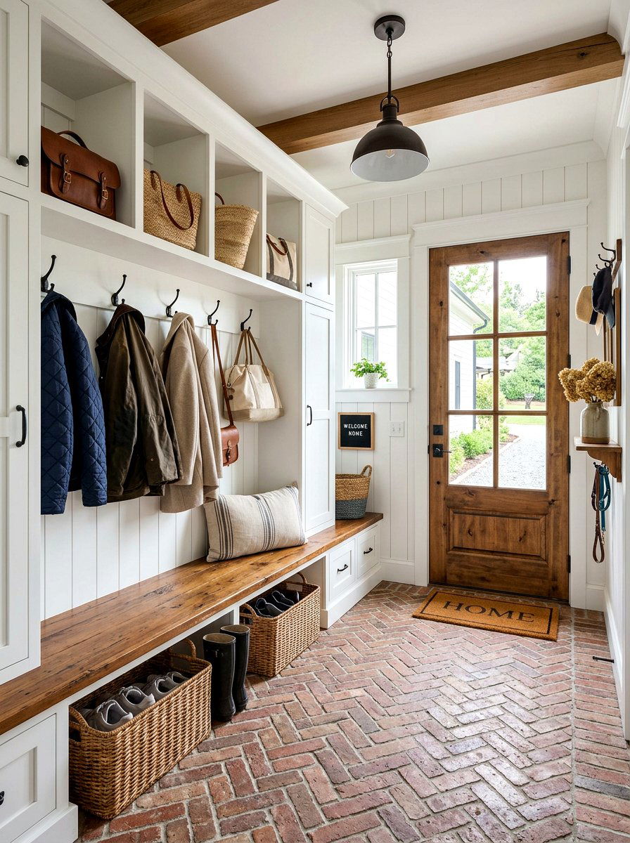 Farmhouse Mudroom Entry - 30 barn style home ideas