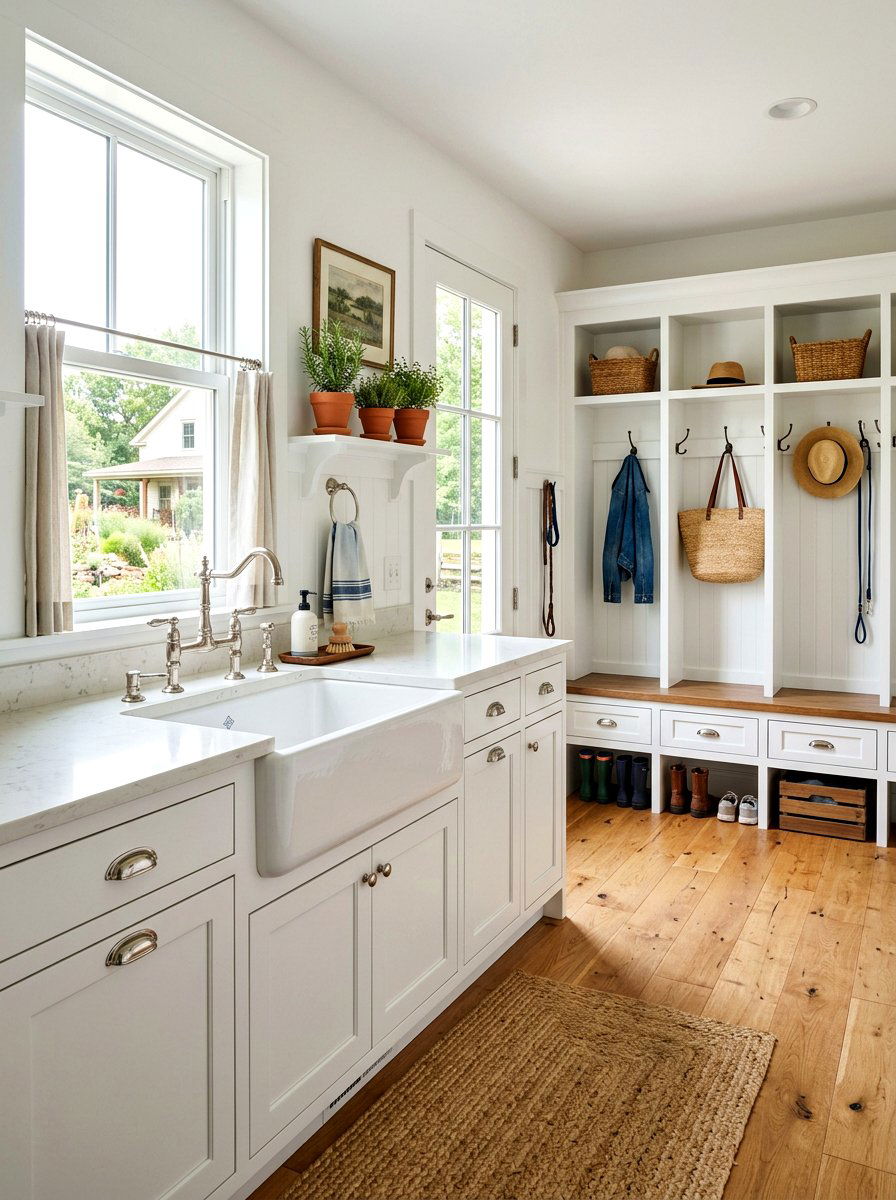 Farmhouse Mudroom Sink - 30 mudroom laundry sink ideas