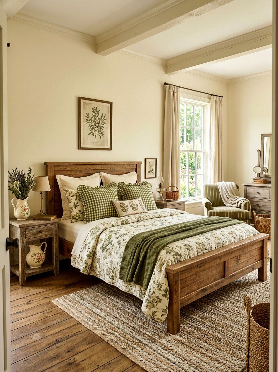 Farmhouse Olive And Cream Bedroom - 30 olive and cream bedroom ideas