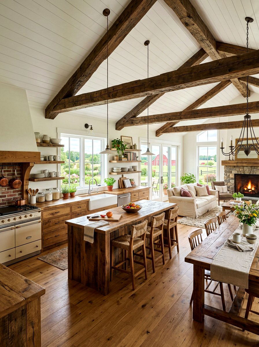 Farmhouse Open Kitchen - 30 open kitchen ideas