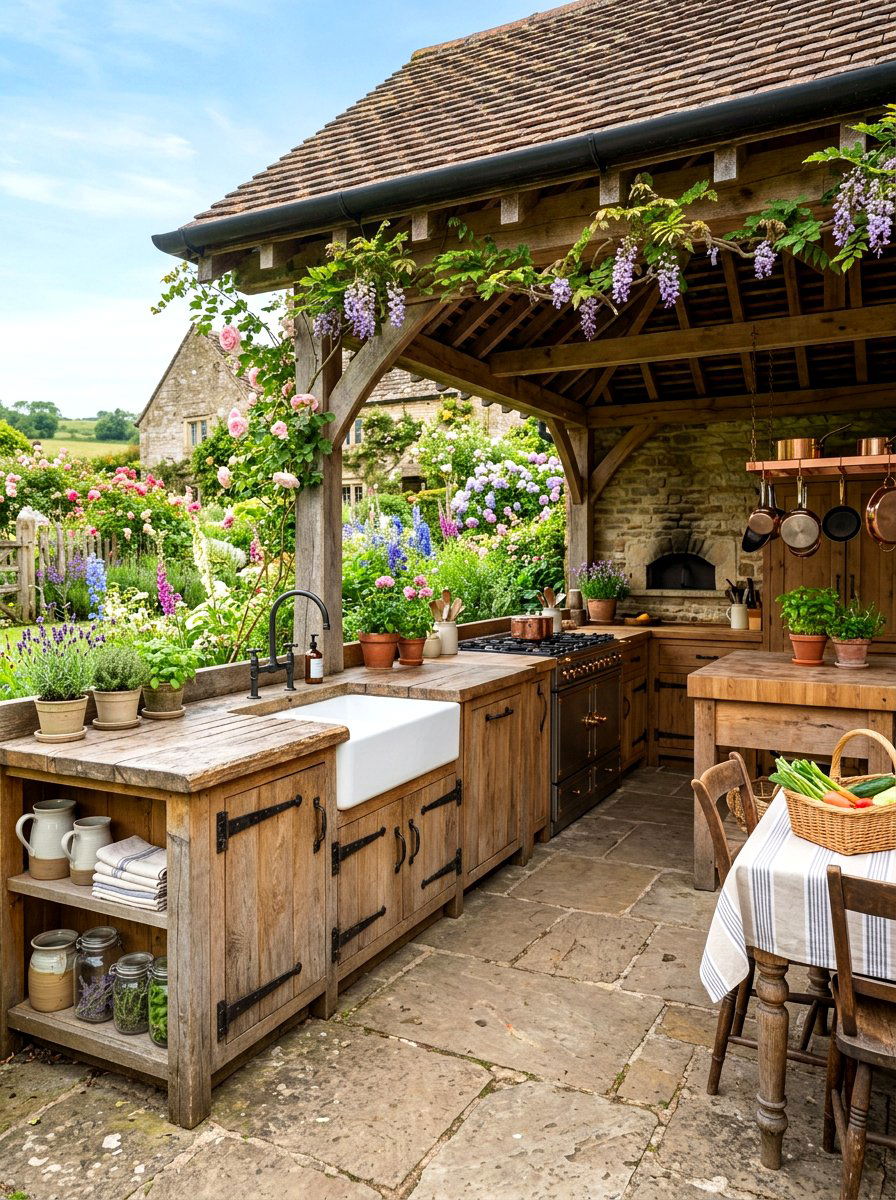 Farmhouse Outdoor Kitchen - 30 outdoor kitchen ideas