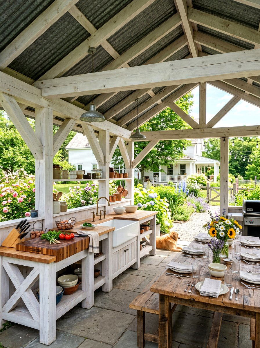 Farmhouse Outdoor Pavilion Kitchen - 30 outdoor pavilion kitchen ideas