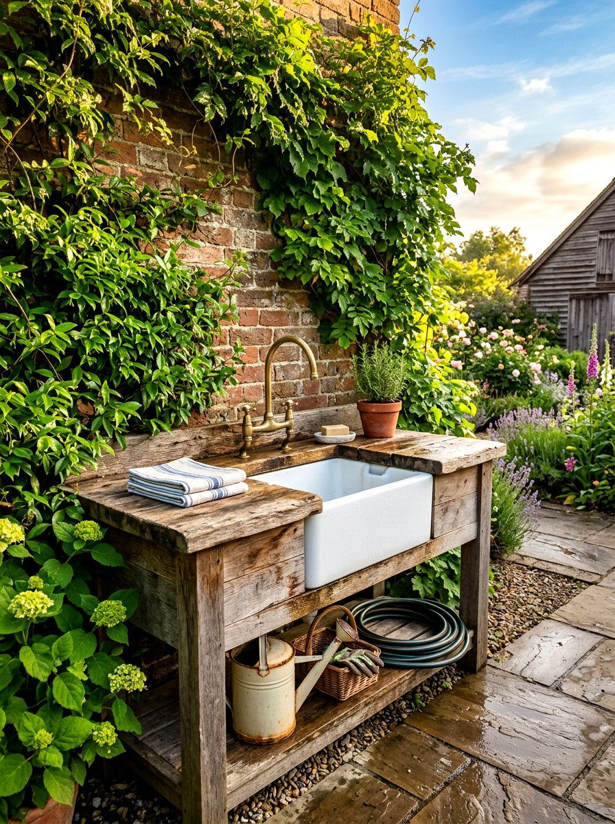 Farmhouse Outdoor Sink - 30 outdoor utility sink ideas
