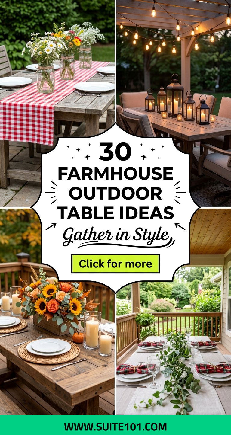 Farmhouse Outdoor Table Ideas 30 Stunning Settings for Gatherings - Farmhouse Outdoor Table Ideas: 30 Stunning Settings for Gatherings