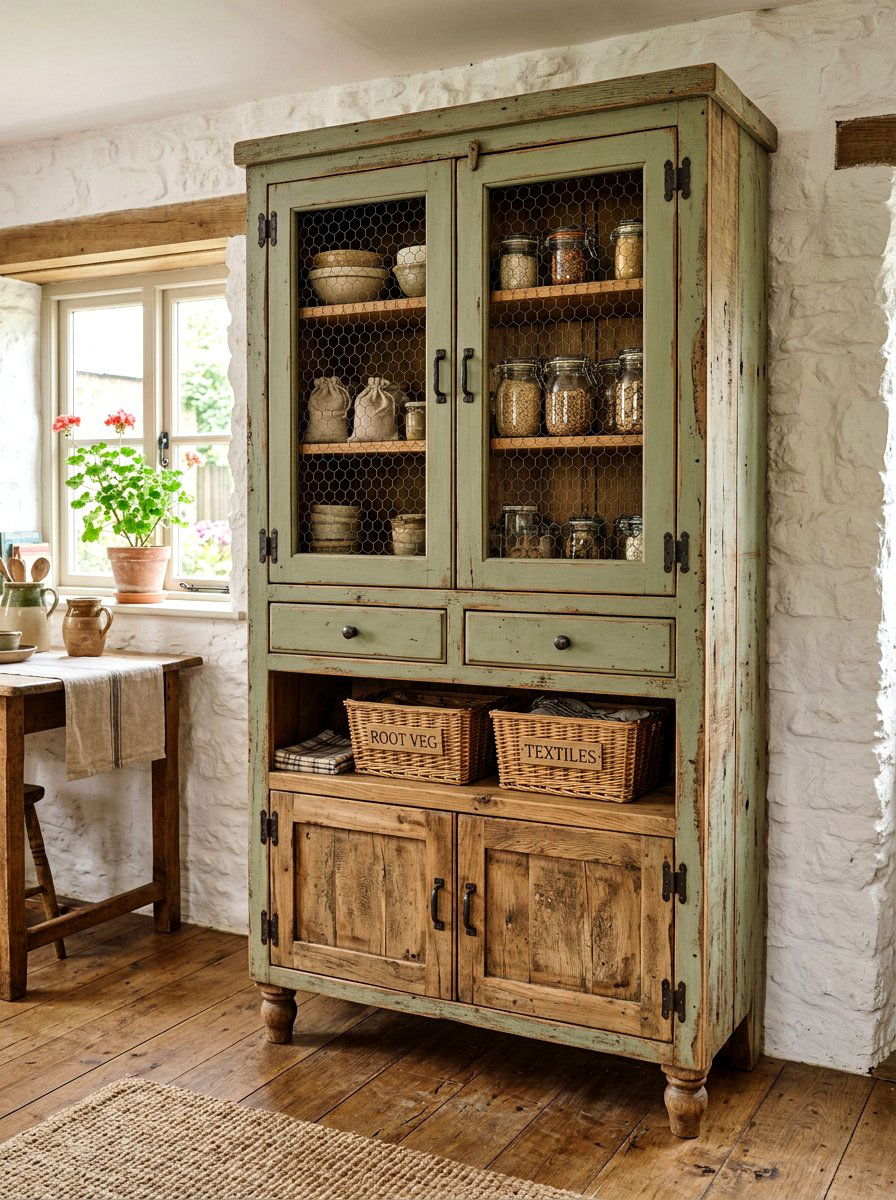 Farmhouse Pantry Cupboard - 30 refill station pantry ideas