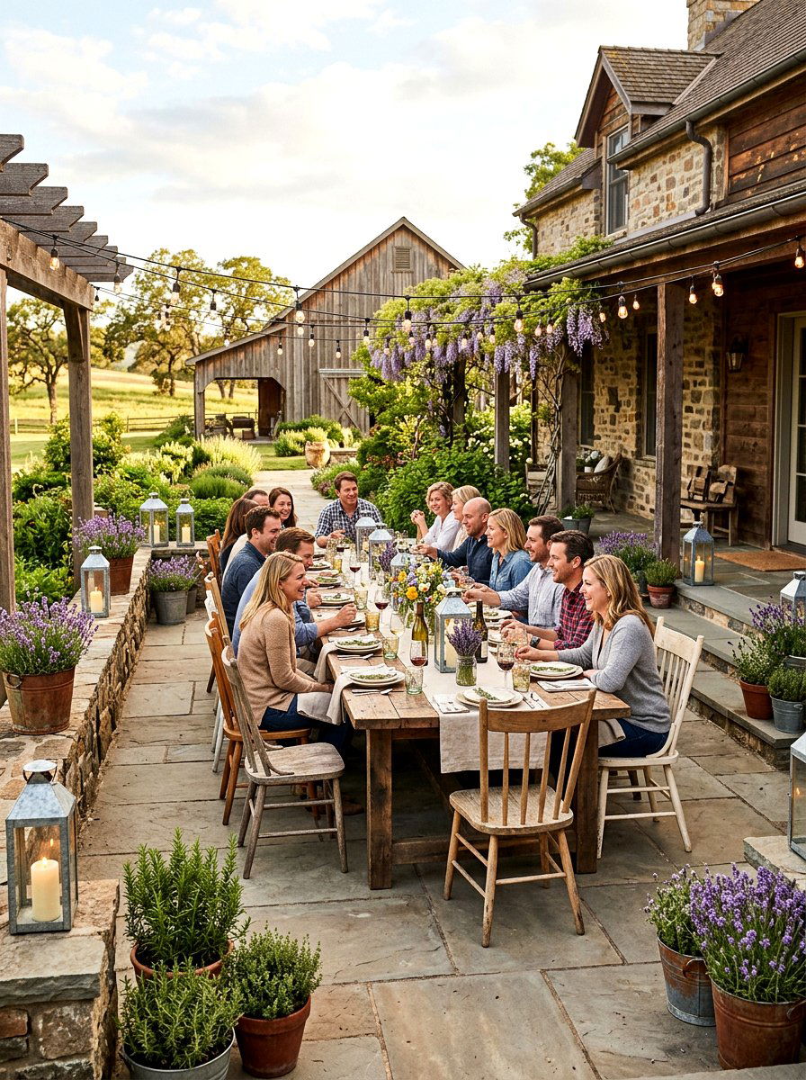 Farmhouse Patio Style - 30 summer entertaining patio ideas