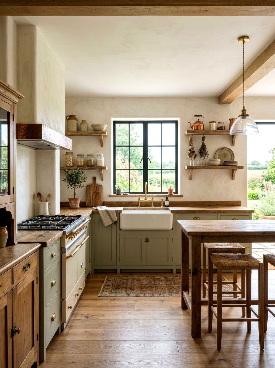 Farmhouse Plaster Kitchen - 30 tadelakt kitchen ideas