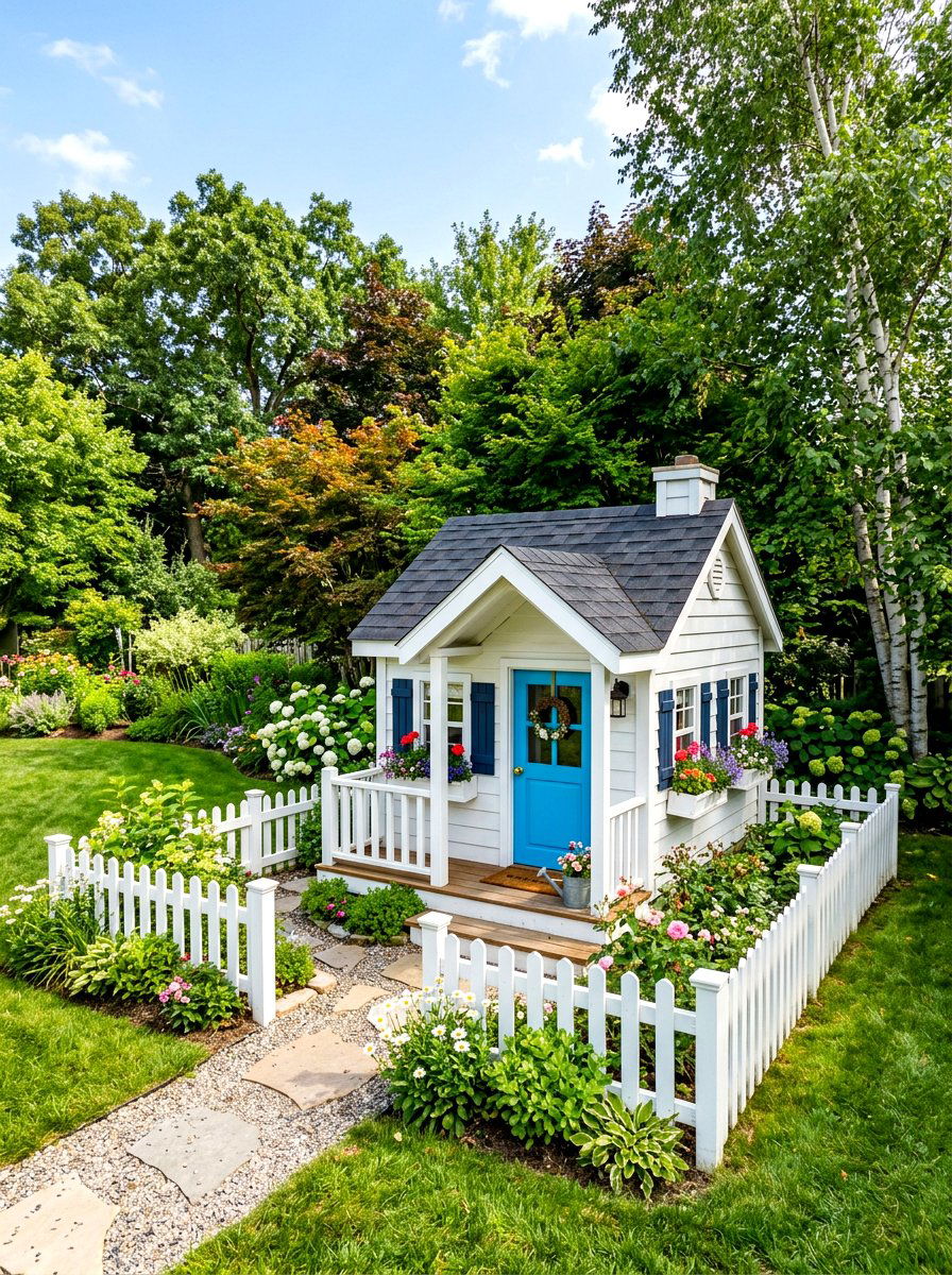 Farmhouse Playhouse Shed - 30 farmhouse shed ideas
