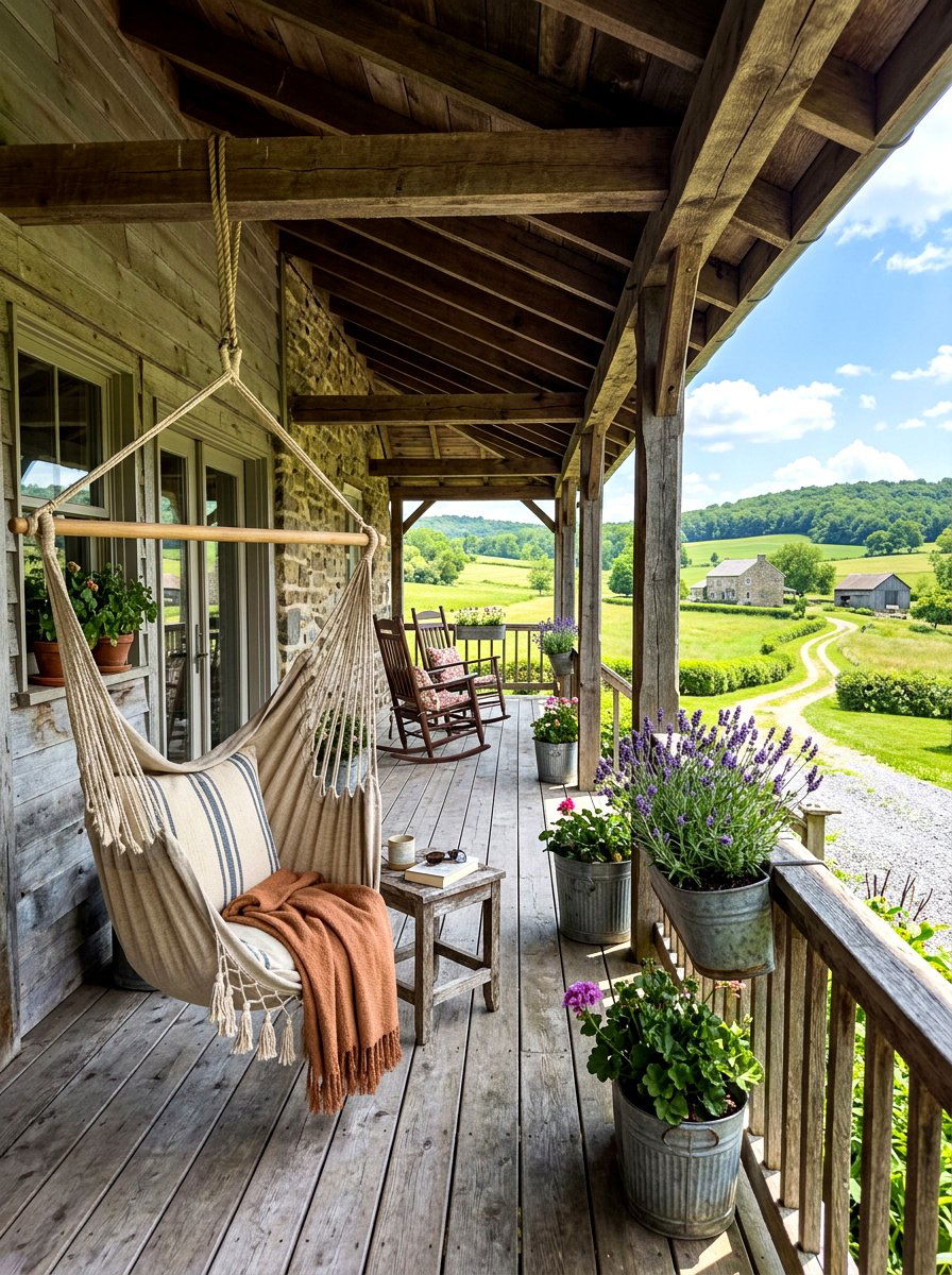 Farmhouse Porch Hammock Chair - 30 hammock chair ideas