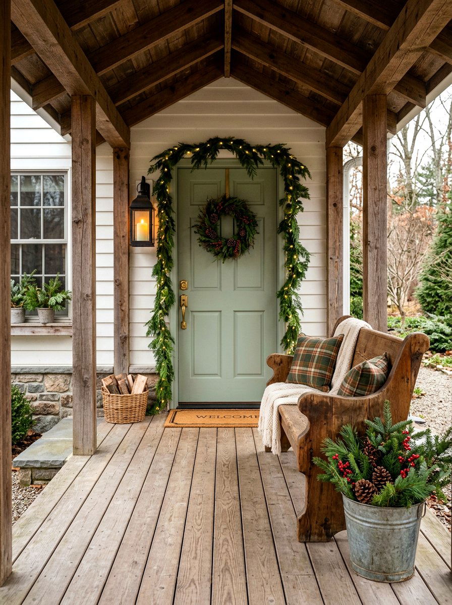 Farmhouse Porch Styling - 30 winter front porch ideas