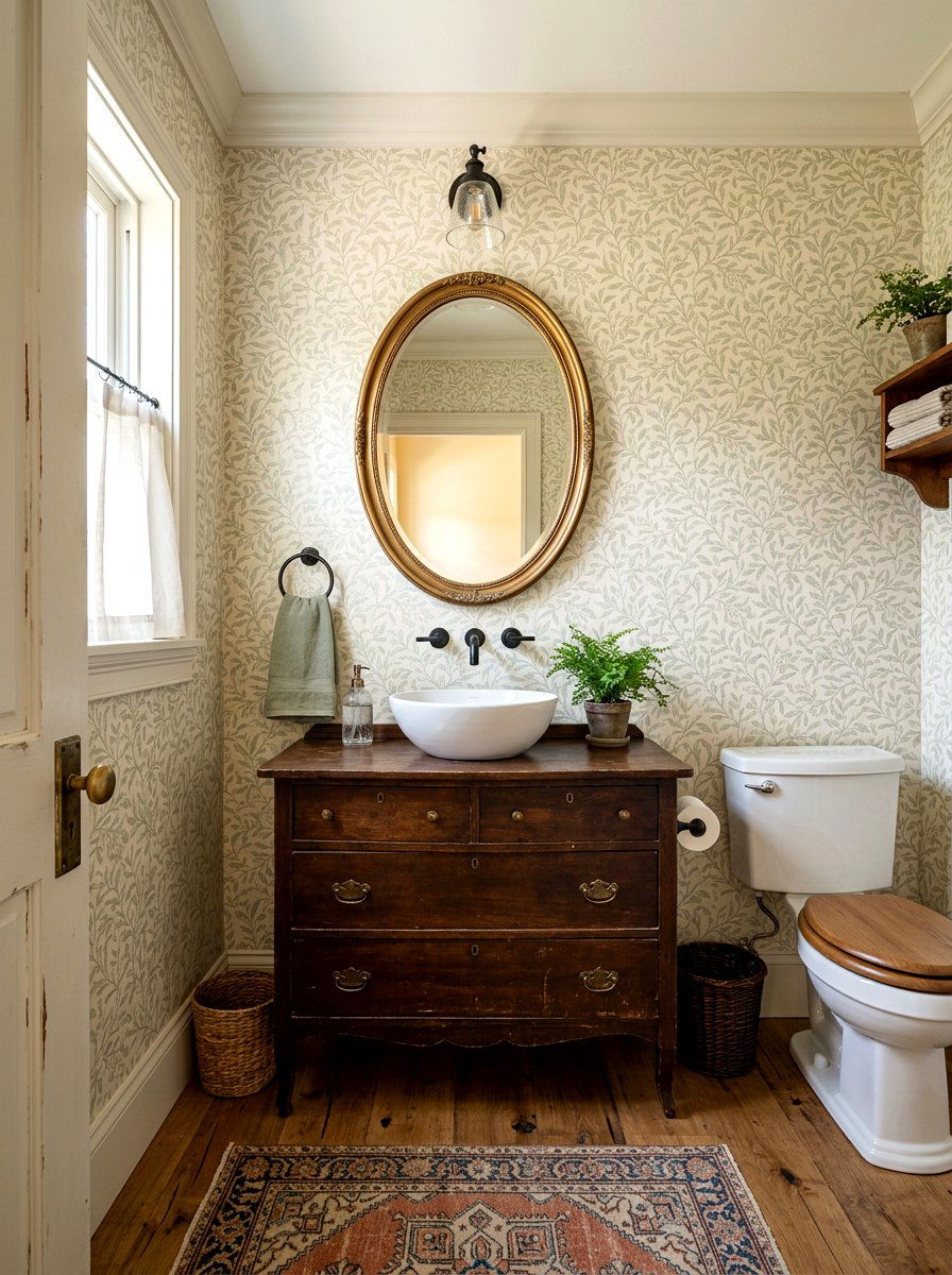 Farmhouse Powder Room - 30 farmhouse bathroom ideas