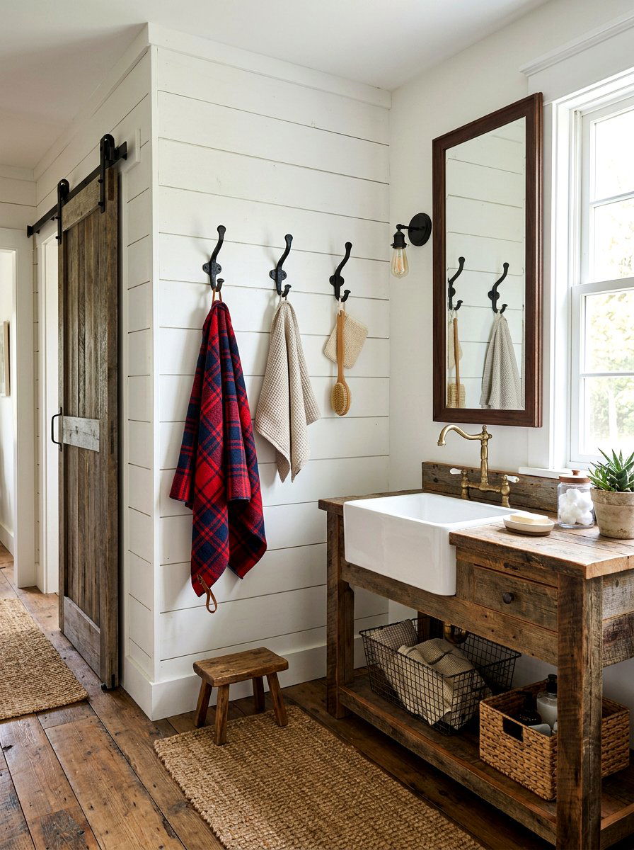 Farmhouse Robe Hook - 30 robe hook bathroom ideas