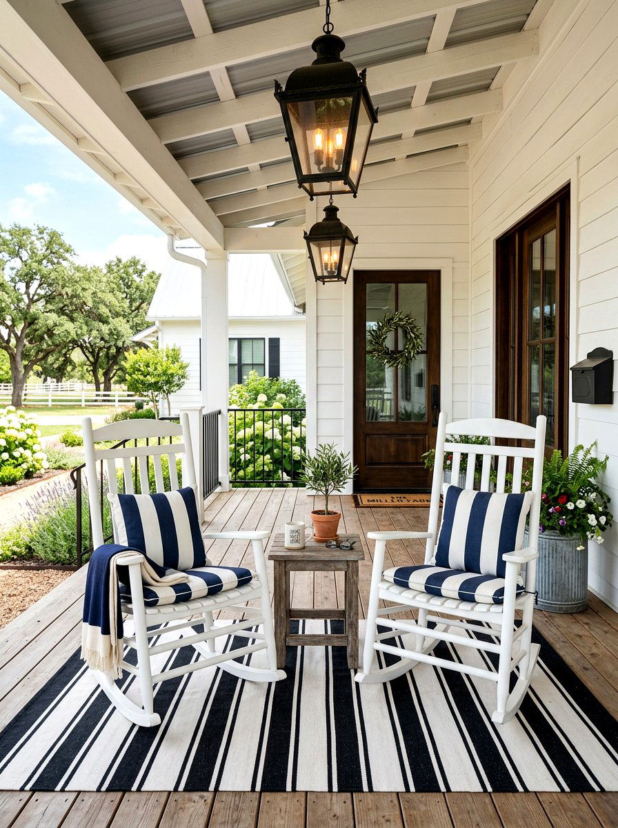 Farmhouse Rocking Chairs - 30 Pinterest front porch decor ideas