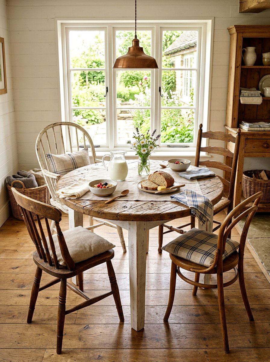 Farmhouse Round Breakfast Table - 30 round breakfast table ideas
