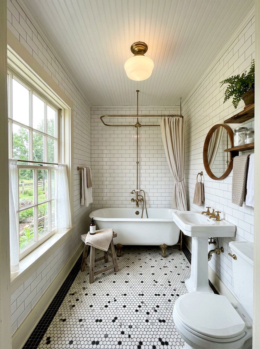 Farmhouse Schoolhouse Light Fixture - 30 bathroom lighting ideas