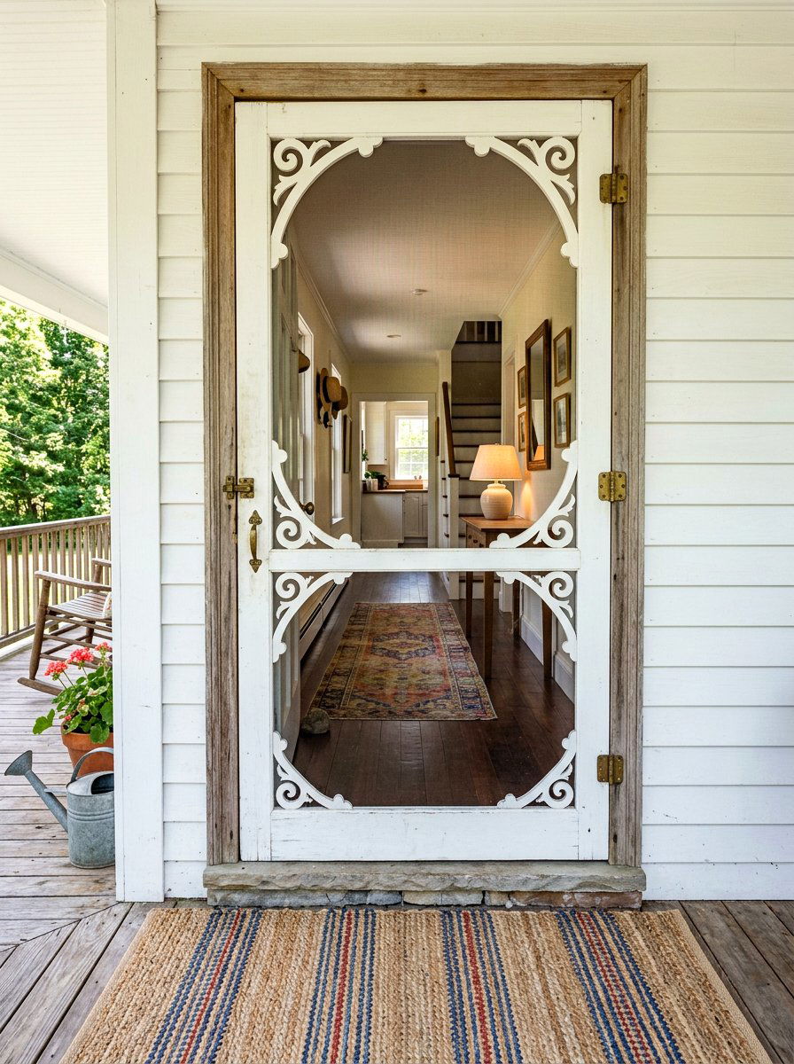 Farmhouse Screen Door - 30 farmhouse porch decor ideas