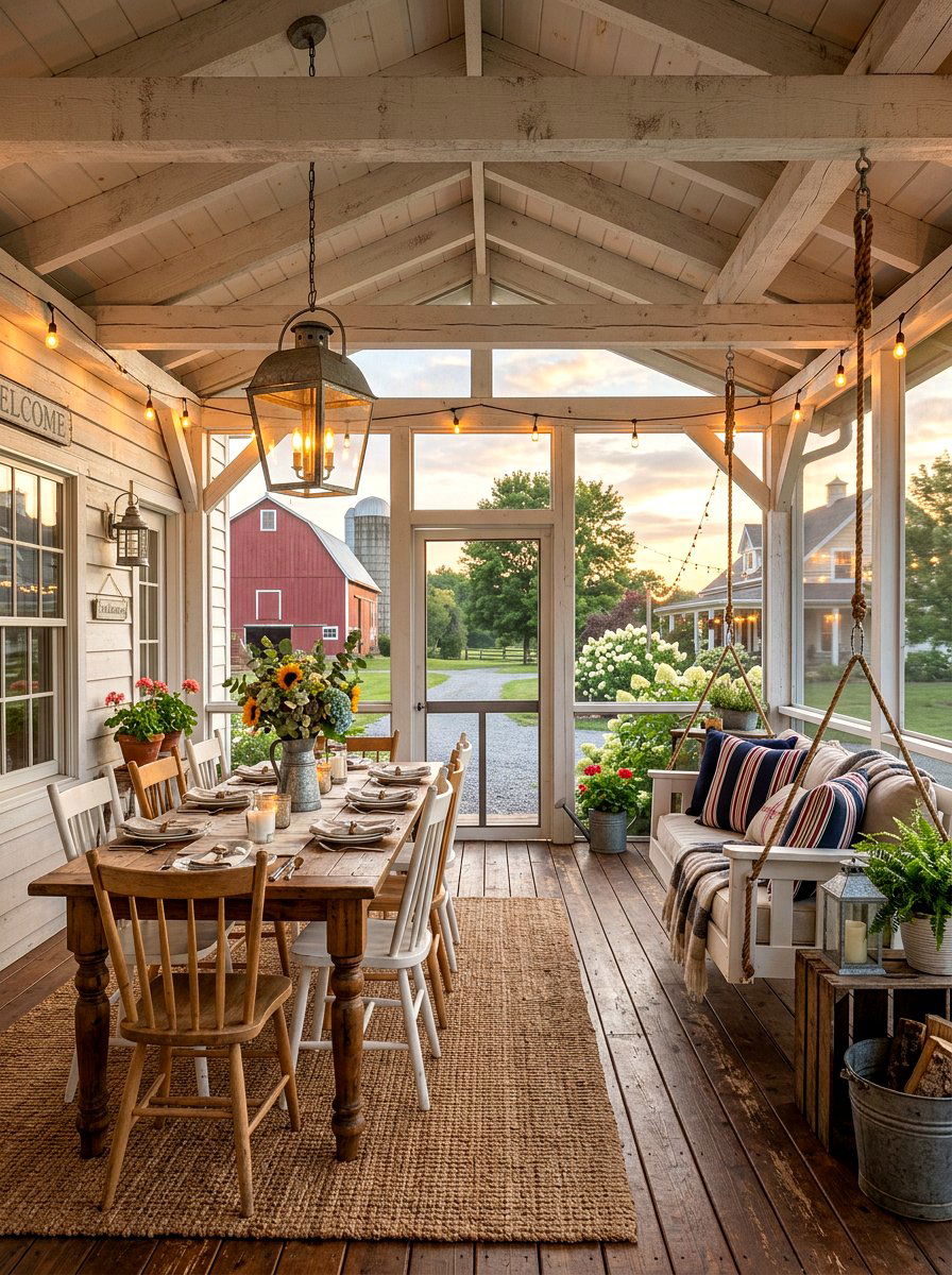 Farmhouse Screened In Porch - 30 screened patio enclosure ideas