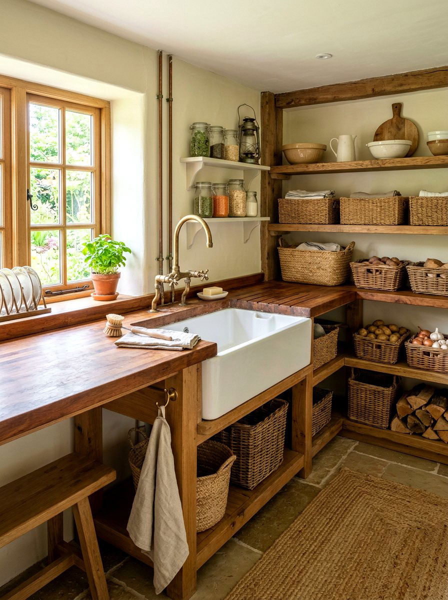 Farmhouse Scullery With Apron Sink - 30 walk in scullery ideas