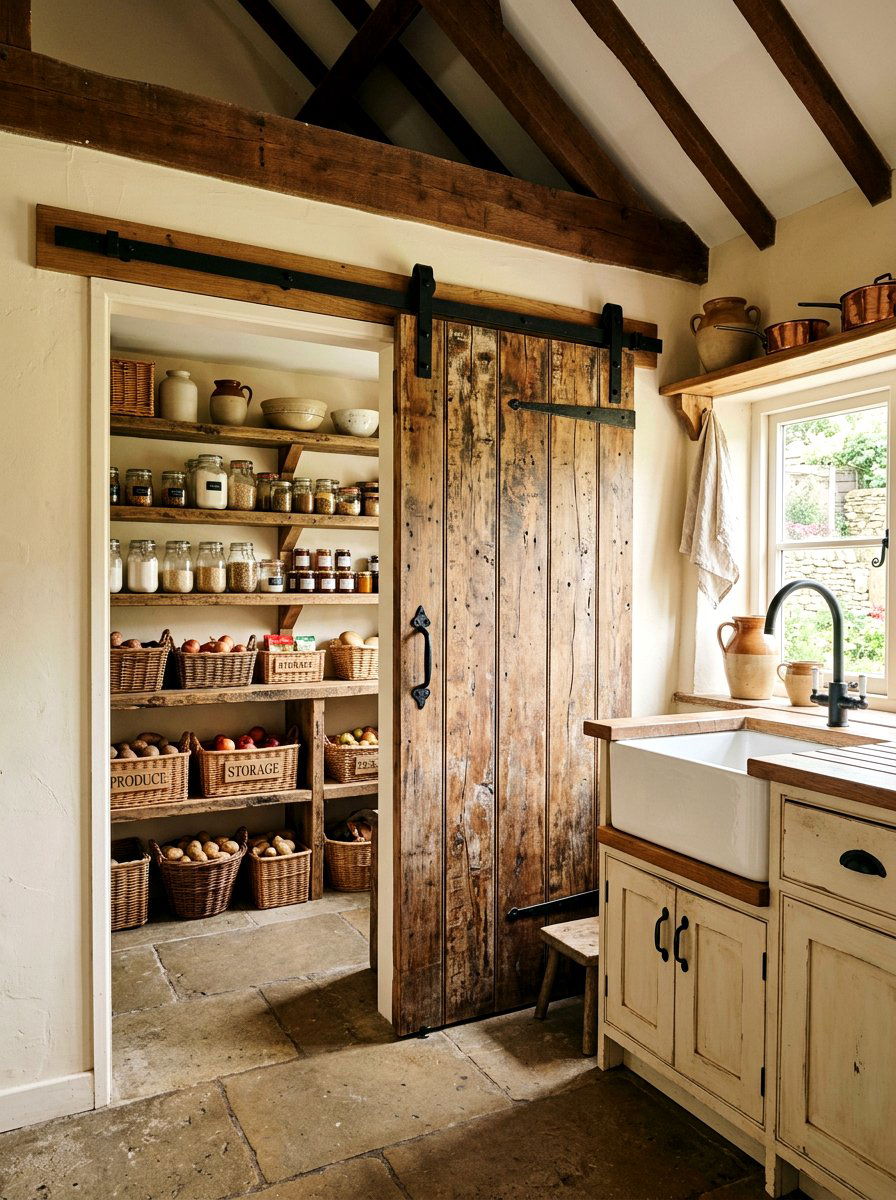 Farmhouse Scullery With Barn Door - 30 pantry scullery combo ideas